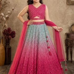 Pink & Mint Kids Lehenga Set💗