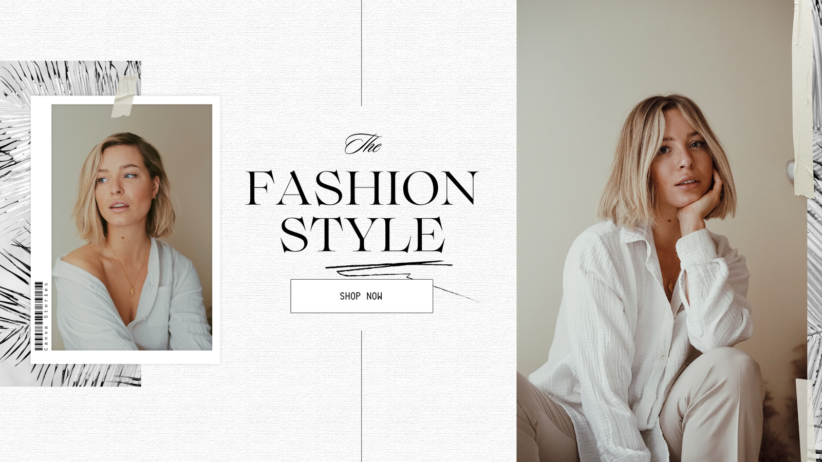 Black And White Elegant Fashion Brand Website Homepage Banner