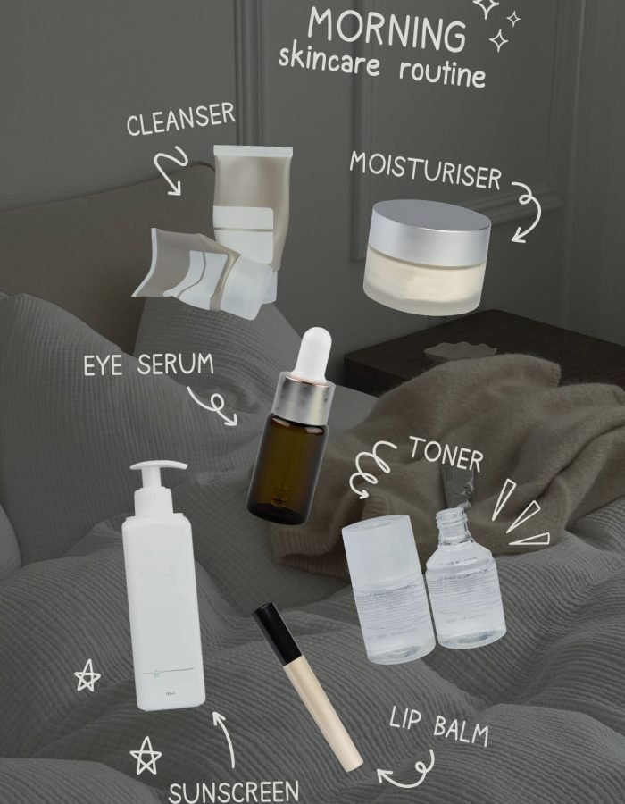 Black and White Scrapbook Doodle Skincare Routine Instagram Story