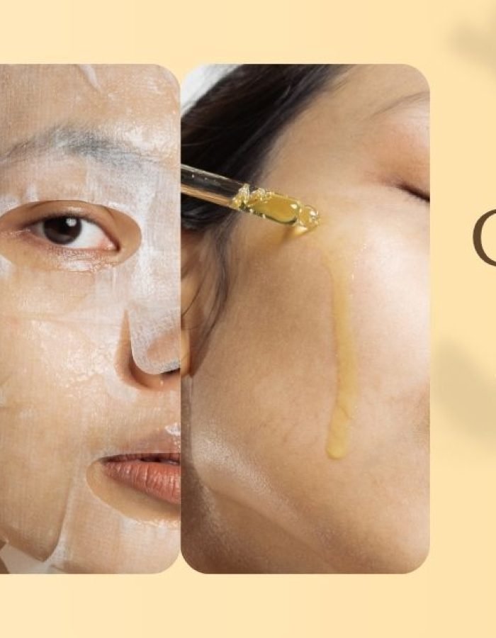 Gold and Brown Simple Gradient Shadow Woman Skincare Glowing Skin Faceboook Ad