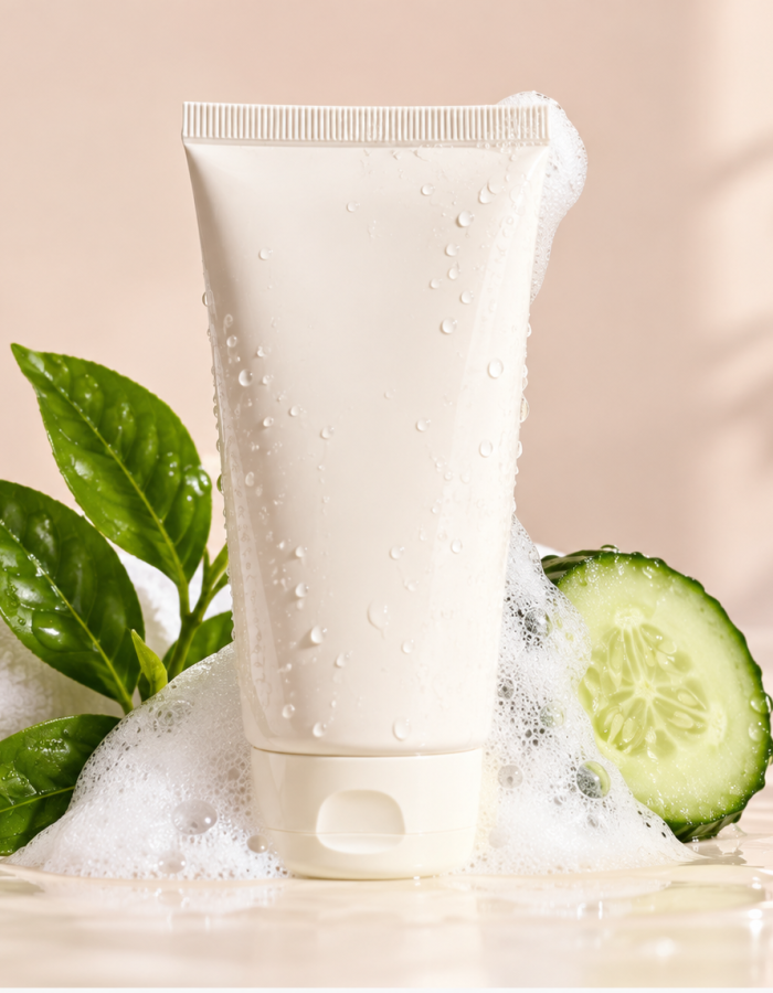 Minimalist Cucumber Face Wash Display